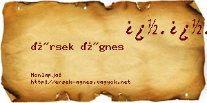 Érsek Ágnes névjegykártya